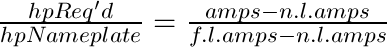 ac motor sizing equation